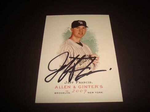 Jeff Francis Rockies 2008 Allen & Ginter #343 توقيع Authentic Autograph 920 - بطاقات البيسبول الموقعة MLB in Saudi Arabia