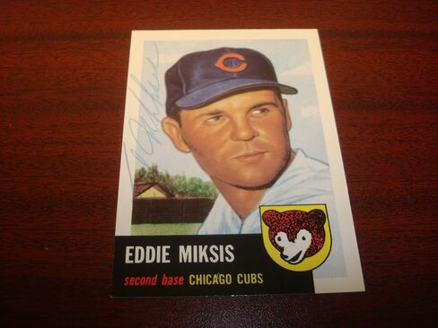 Eddie Miksis Cubs 1991 Topps Archives #39 Dodgers وقع JSA Auto Auto M7 - بطاقات البيسبول الموقعة in Saudi Arabia