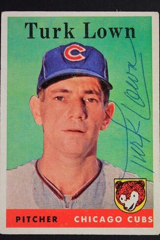 Turk Lown (d.16) Cubs Autographed 1958 Topps #261 Signed Card JSA Authentic - Baseball Slabbed Autographed Cards in Saudi Arabia