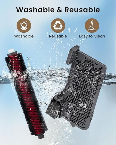 3 Sets Suction Station Water Filter with Removable Sieve Replacement Parts for S7 MaxV Ultra S7 Pro Vacuum Cleaner, Accessory Kit Include 2 Water Filter 1 High-Speed Cleaning Brus in Kuwait