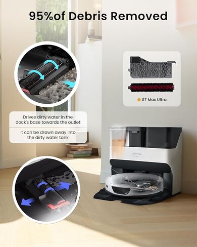 3 Sets Suction Station Water Filter with Removable Sieve Replacement Parts for S7 MaxV Ultra S7 Pro Vacuum Cleaner, Accessory Kit Include 2 Water Filter 1 High-Speed Cleaning Brus in Kuwait