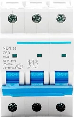Three Phase Household Mini Circuit Breaker Air Switch NB1-63 3P C Type 25A32A40A50A63A(2A) in Saudi Arabia