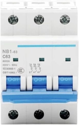 Three Phase Household Mini Circuit Breaker Air Switch NB1-63 3P C Type 25A32A40A50A63A(2A) in Saudi Arabia