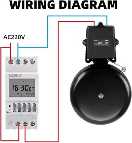 DIN Rail Timer ذكي microcputer microcomputer Auto Bell Ring Timer Time Switch School Bell 220V NKG-4 40 Group/Day in Kuwait