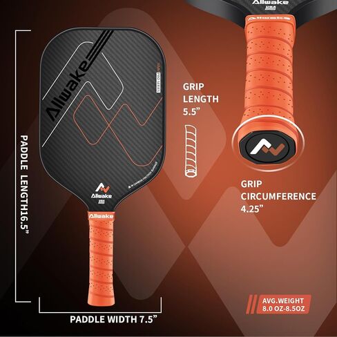 Pickleball Paddlles ، USAPA معتمدة ، 3K احتكاك السطح الألياف الكربون مجداف المخلل ، مضارب المخللة دائمة وخفيفة الوزن للمخلل للبالغين in Kuwait