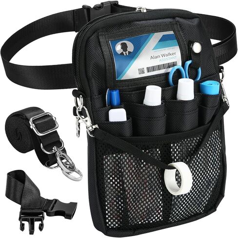 ProCase Nurse Fanny Pack, Lightweight Utility Organizer Pouch for Medical Supplies, Stethoscope, Scissors for RN EMT -Black, Large in Kuwait