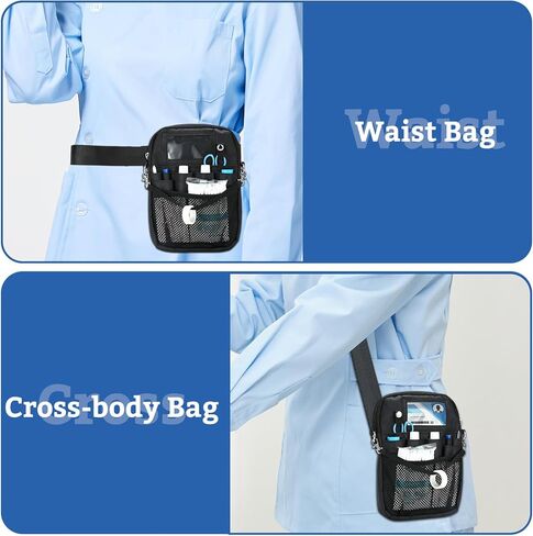 ProCase Nurse Fanny Pack, Lightweight Utility Organizer Pouch for Medical Supplies, Stethoscope, Scissors for RN EMT -Black, Large in Kuwait