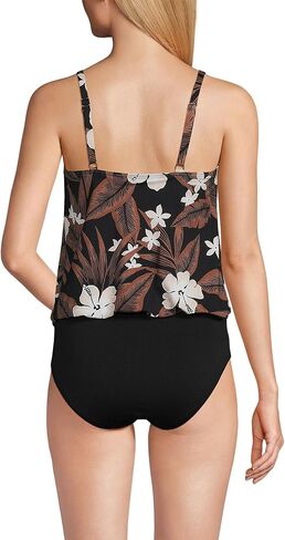 Lands' End Women's Chlorine Resistant Smoothing Control Blouson Fauxkini One Piece Swimsuit in Saudi Arabia