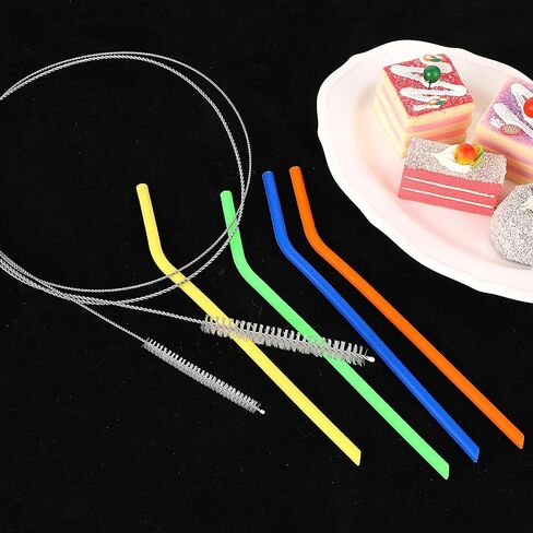4PCs Tube Brush Cleaner, Extra Long Flexible Straw Cleaner Brush, Stainless Steel Handle Drain Brushes, Suitable for Refrigerator, Kitchen Drain Hole Clearance, Fish Tank Drainage (100cm/39.37In) in Saudi Arabia