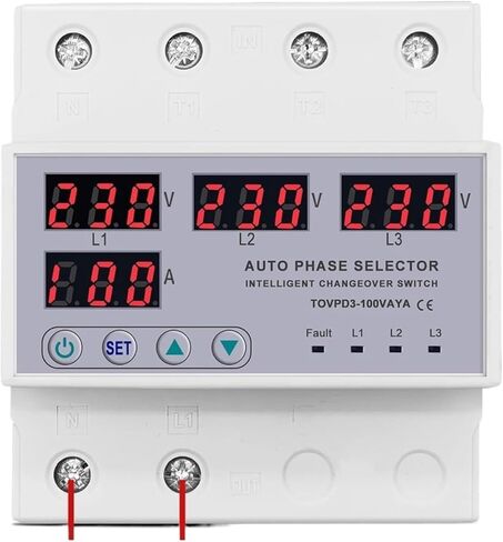 100A 3 Phase 3P+N DIN Rail Phase محدد قابلة للتعديل وتحت الجهد حماية حماية الحامي in Kuwait