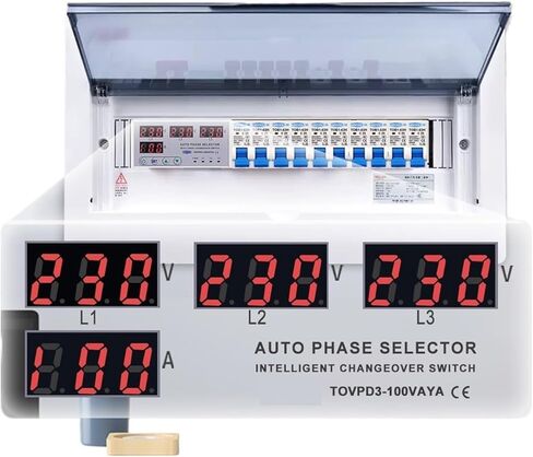 100A 3 Phase 3P+N DIN Rail Phase محدد قابلة للتعديل وتحت الجهد حماية حماية الحامي in Kuwait