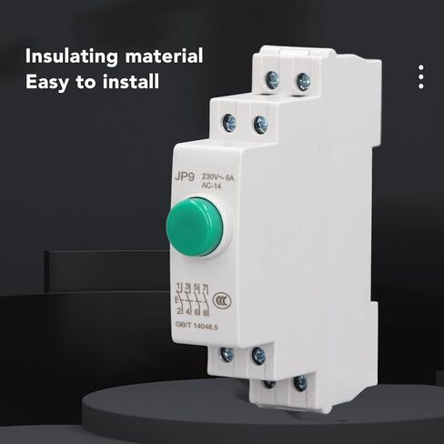 زر الضغط على السكك الحديدية DIN ، مفتاح Pushbutton مثبت على السكك الحديدية DIN AC230V 2NO 2NC مفتاح Pushbutton للبدء المغناطيسي مكافحة خط كهربائي كهربائي JP9 in Saudi Arabia