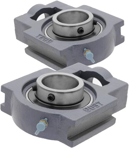 [2-Pack] UCT209-27 - Take-Up Housing Ball Bearing Unit, Insert Bearing UC209-27, Cast Iron Housing T209, Bore Shaft 1.687 in (42.86 mm), Set Screw Locking, 5.669 in (144 mm) Length Total in Saudi Arabia