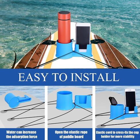 Soulchen 2 Pcs Paddle Board Cup Holder Kayak Cup Holder Paddle Board Accessories Stand up for Phone Drink Bottle Boat Fishing Tool Lures Storage Sup Surfboards Canoes Kayak Fishing Accessoires in Saudi Arabia