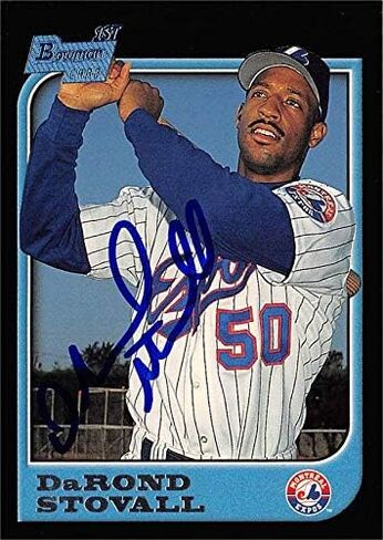 DaRond Stovall autographed Baseball Card (Montreal Expos, SC) 1997 Bowman 1st Rookie #390 - Baseball Slabbed Autographed Cards in Saudi Arabia