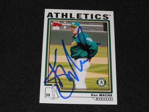 Oakland A's Ken Macha Signed 2004 Topps Autograph Card #287 TOUGH 922 - Baseball Slabbed Autographed Cards in Saudi Arabia