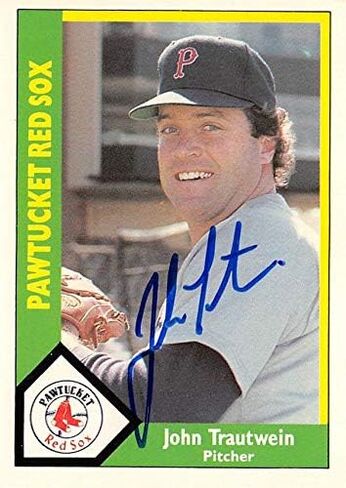 John Trautwein بطاقة البيسبول موقعة (Pawtucket Sox) 1990 CMC الصاعد الصاعد في الدوري رقم 253 - بطاقات موقعة للبيسبول in Saudi Arabia