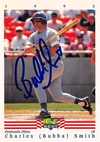 بطاقة Bubba Smith Motached Baseball (Peninsula Pilots) 1992 Best Best Rookie #216 - بطاقات الصاعد الموقعة لكرة القدم in Kuwait