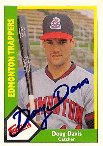 Doug Davis autographed Baseball Card (Edmonton Trappers, Angels) 1990 CMC Minor League Rookie #495 - Football Slabbed Autographed Rookie Cards in Saudi Arabia