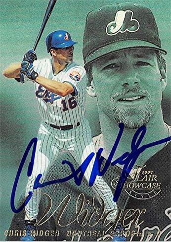 Chris Widger autographed Baseball Card (Montreal Expos, SC) 1997 Fleer Flair Showcase #21771 - Baseball Slabbed Autographed Cards in Saudi Arabia