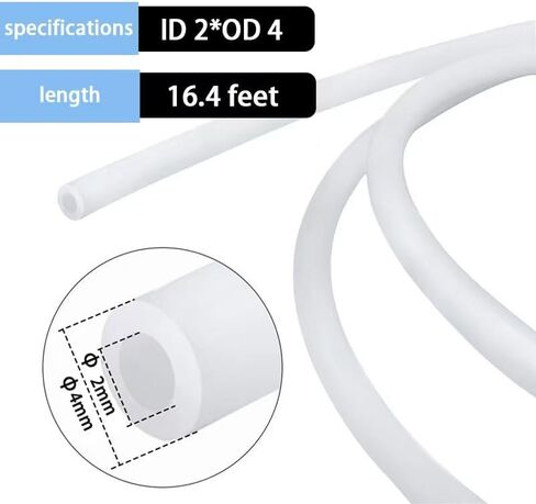 ptfe tube for 1.75mm filament ptfe tubing 3d printer tube teflon tube bowden tube(ID2.5mm*OD4mm（5m）/16.4ft) in Saudi Arabia