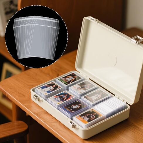 400Pcs Top Loader Sleeves Penny Sleeves for Top Loaders Resealable Team Bags for 35-75PT Rigid Toploader Card Holder Trading Card Sleeves Trading Card Protectors for Semi Rigid Card Holders(3" x 4") in Saudi Arabia