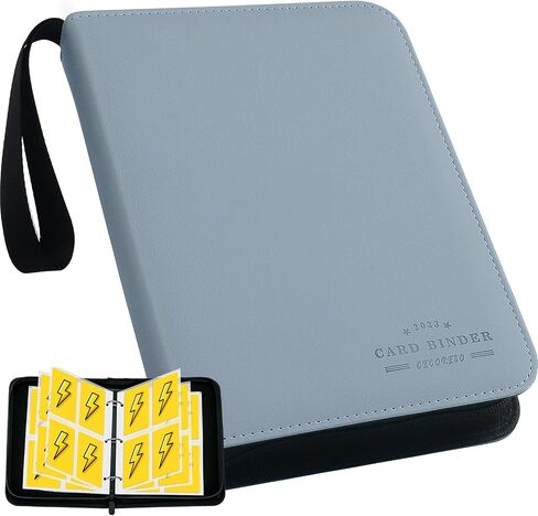 Baseball Card Binder, 4 Pockets Trading Card Holder Accessories, 400 Pocket Sports Card Binder for Yugioh, MTG and Other TCG,2023 Commemorative Edition Card storage Book (GRAY-X) in Saudi Arabia