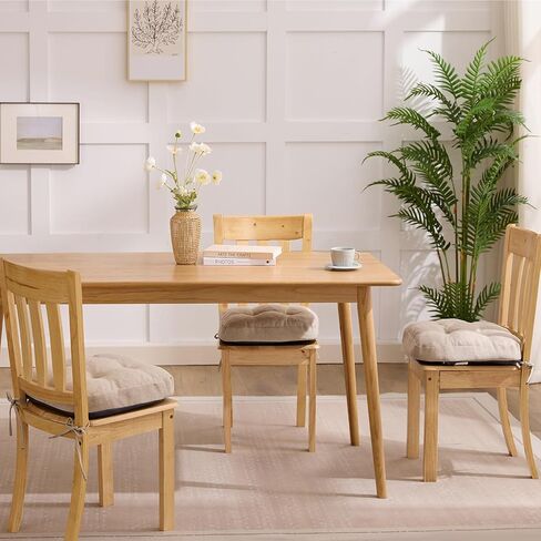 Chair Cushions, Memory Foam Dining Chair Cushions, Tufted Indoor Chair Pads, Set of 4, 16.5' x 16.5' x 3.5', Beige in Saudi Arabia