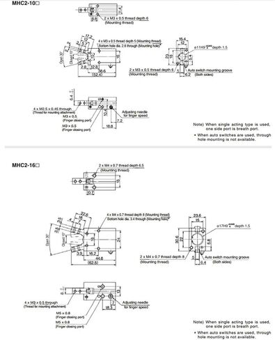 MHC2 10d 16d 20d 25d 32d القائم بالتمثيل الهوائي القائم بالمواد الهوائية المصنّعين من المصنعين الأسطوانة Air Air (MHC2-10D) in Kuwait