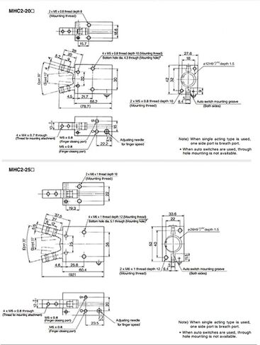 MHC2 10d 16d 20d 25d 32d القائم بالتمثيل الهوائي القائم بالمواد الهوائية المصنّعين من المصنعين الأسطوانة Air Air (MHC2-10D) in Kuwait