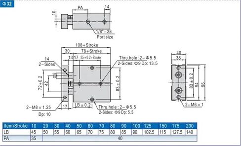TDA10-70 أسطوانة ثنائية المحوبية TDA10*70 قضيب مزدوج TN10-70 المكونات الهوائية TN10*70 اسطوانة in Kuwait