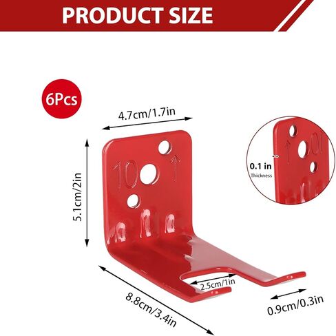 يتصاعد مطفأة الحريق والأقواس ، 6 حزمة حزمة من حريق الحريق ، حاملي حريق ، شماعات ربط حائط الحائط لمدة 5-10 رطل طفايات بمسامير in Kuwait