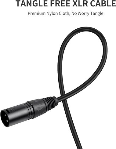 2Pack 3 Pin XLR Male to Male Microphone Cables,6.6FT,Professional Balanced Audio Cable with Oxygen-Free Copper, Gold-Plated Connectors - for Studio, Stage, PA Systems in Kuwait