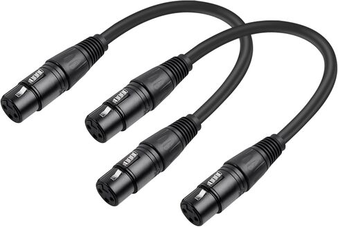 2Pack 3 Pin XLR Male to Male Microphone Cables,6.6FT,Professional Balanced Audio Cable with Oxygen-Free Copper, Gold-Plated Connectors - for Studio, Stage, PA Systems in Kuwait