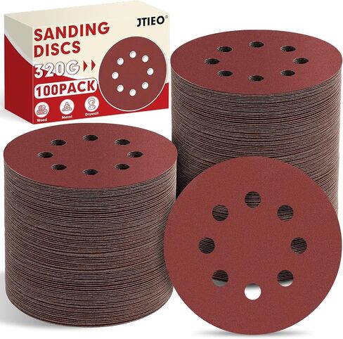 JTIEO 5 Inch Sanding Discs – 180 PCS Sandpaper Assortment for Orbital Sander Pads, Hook & Loop Sanding Pads, Round Sanding Disc Set for Random Orbital Sanders in Kuwait