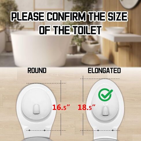 Elongated(Oval) Toilet Seat, Quick-Attach Hardware Metal Hinges, Heavy Duty, Slow Soft and Quiet Close, Durable and Sturdy, Easy to clean, Fits Elongated(Oblong) Toilets, White(18.5″) in Kuwait