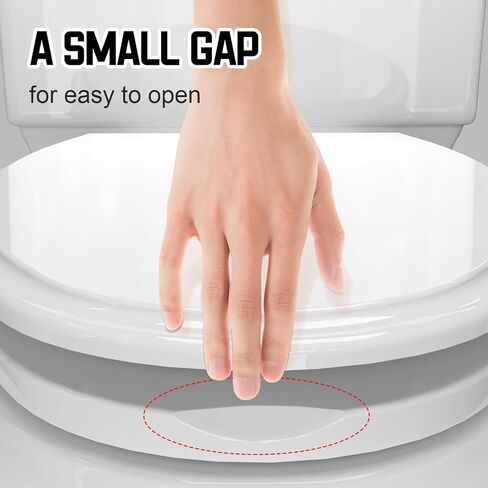 Elongated(Oval) Toilet Seat, Quick-Attach Hardware Metal Hinges, Heavy Duty, Slow Soft and Quiet Close, Durable and Sturdy, Easy to clean, Fits Elongated(Oblong) Toilets, White(18.5″) in Kuwait