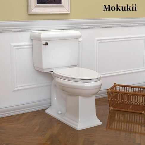 Elongated(Oval) Toilet Seat, Quick-Attach Hardware Metal Hinges, Heavy Duty, Slow Soft and Quiet Close, Durable and Sturdy, Easy to clean, Fits Elongated(Oblong) Toilets, White(18.5″) in Kuwait