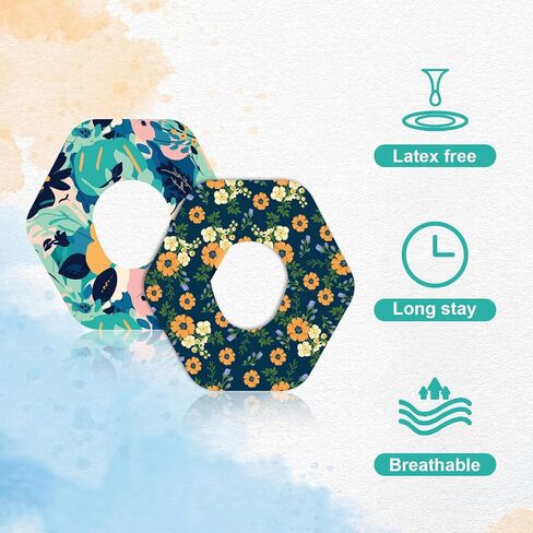25pcs Adhesive Over Patches for Dexcom G7, 5 Patterns Waterproof Breathable Sensor Cover, Colorful Floral CGM Overpatch, Monitor Tape Stickers Compatible with Dexcom G7 Accessories(Flower Styles) in Saudi Arabia