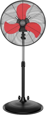 20 Inch Oscillating Pedestal Fan Pro Series, 3 Speed 5000 CFM High Velocity Metal Standing Fan with Caster, Heavy Duty Industrial Fans for Commercial, Warehouse, Garage - UL Safety Listed in Saudi Arabia