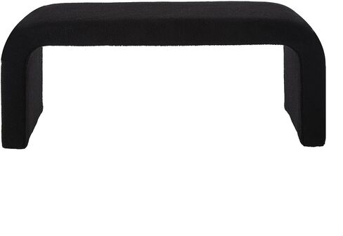 GDFStudio Teddy Long Bed Bench Set of 3 U-Shaped Modern End of Bed Ottoman Bench with Sherpa Fabric Rectangular Window Bench Foot Rest Stool Bolster Bench for Bedroom Entryway Living Room, Black in Kuwait