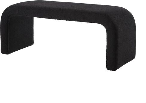 GDFStudio Teddy Long Bed Bench Set of 3 U-Shaped Modern End of Bed Ottoman Bench with Sherpa Fabric Rectangular Window Bench Foot Rest Stool Bolster Bench for Bedroom Entryway Living Room, Black in Kuwait