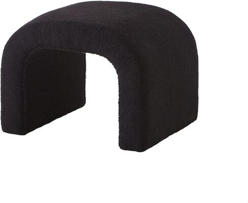 GDFStudio Teddy Long Bed Bench Set of 3 U-Shaped Modern End of Bed Ottoman Bench with Sherpa Fabric Rectangular Window Bench Foot Rest Stool Bolster Bench for Bedroom Entryway Living Room, Black in Kuwait