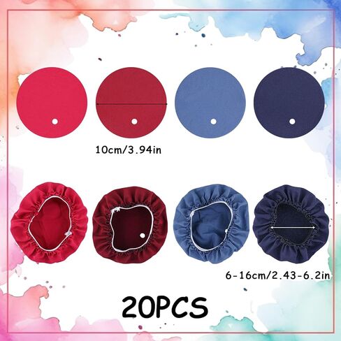 20pcs Drink Cover Scrunchie, Women's Drink Protectors with Straw Holes Drug-Proof Reusable Drink Lids Drink Cap for Nightclubs Party (Blue, Hidden Blue, Wine Red, Pink), 3.94in in Saudi Arabia