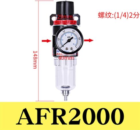 AFR-2000 1/4'' Air Filter Regulator Compressor Pressure Oil Water Separation Gauge Outfit with PC Connector(AFR2000 PC10) in Saudi Arabia