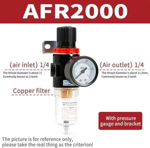 AFR-2000 1/4'' Air Filter Regulator Compressor Pressure Oil Water Separation Gauge Outfit(AFR2000 White) in Saudi Arabia