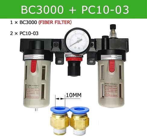 1pc BC3000 معالجة الهواء ، فاصل زيت مياه زيت 3/8 PT منظم ضغط الخيط (BC3000 PC4-03) in Saudi Arabia