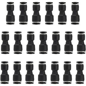 20 PCS 6MM إلى 8MM أسود مخفض مستقيم لتوصيل التجهيزات الهوائية ، وموصلات هواء الإفراج السريع للأدوات والتصنيع in Saudi Arabia