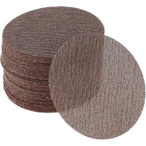 50 Pcs 5 Inch Abranet Sanding Mesh Anti-Clog Hook Loop Dust Free Net Sandpaper 80 Grit Brown Aluminum Oxide in Saudi Arabia