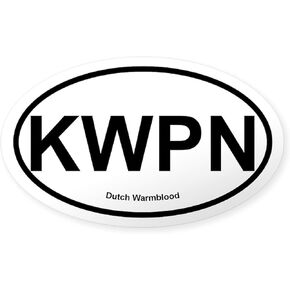 Cafepress KWPN DUTCH WARDBLOOD الملصق البيضاوي ملصق مصد السيارة in Kuwait